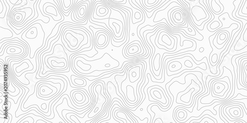 Cuadro en lienzo Seamless topographic contour line pattern