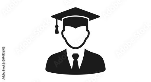 Graduate Student Avatar with Graduation Cap Icon
