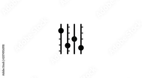 Audio Equalizer Slider Control Icon Illustration
