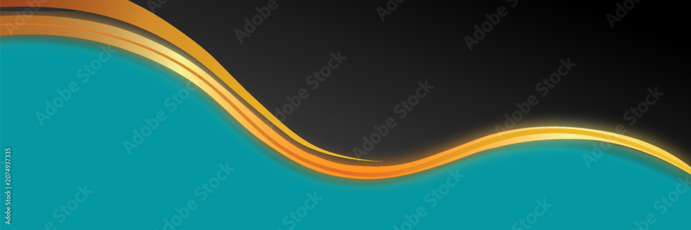 Obraz premium elegant background curved gold lines