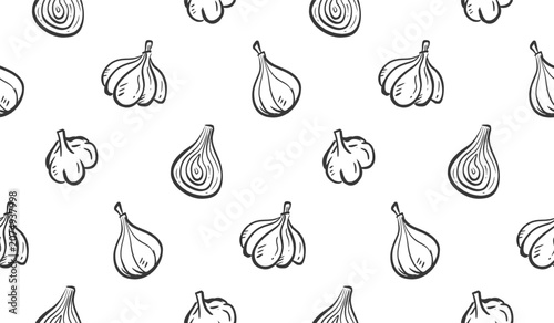 Photos Kitchen spices doodle background