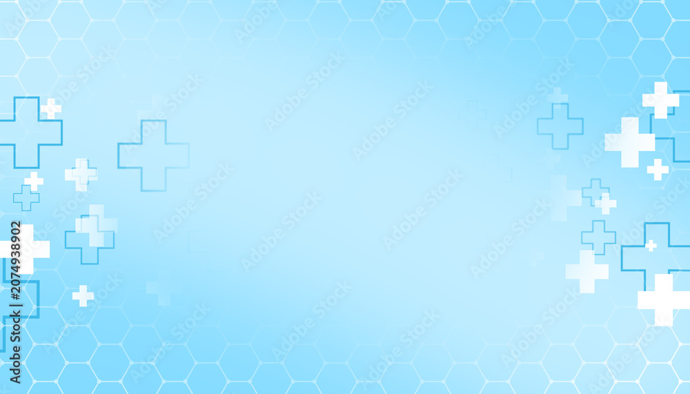 Obraz premium healthcare abstract cross background blue plus medical, gradient blue background