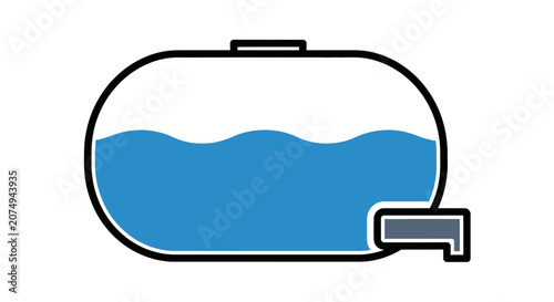 Water Container or Vessel with Liquid Inside