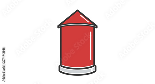 red kitchen baking utensil isolated on white