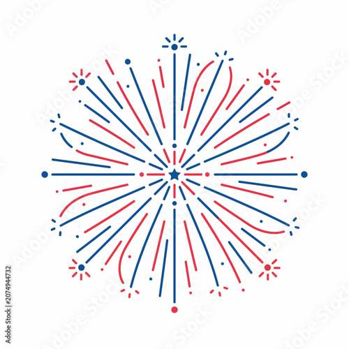 Minimal Fireworks Burst Vector Icon