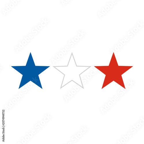 French Tricolor Stars Border Vector