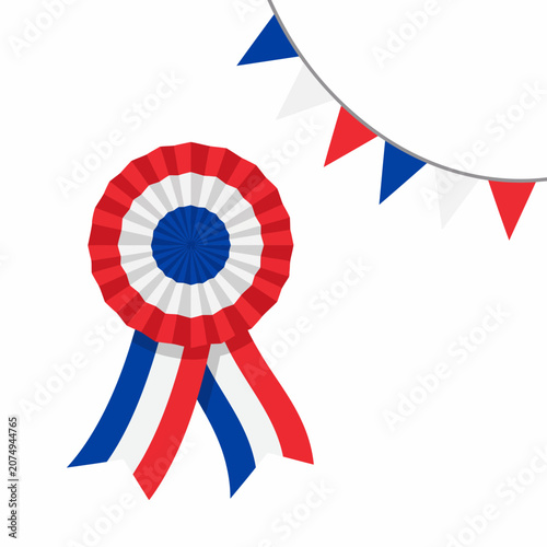 French Tricolor Balloon Vector