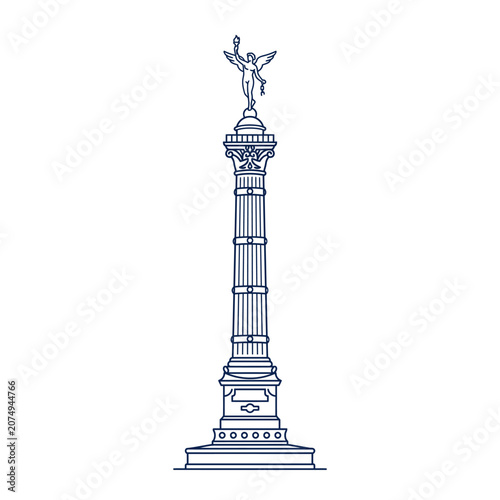 French Tricolor Cockade Ribbon Vector