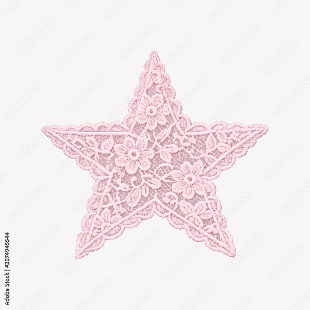 Naklejka premium Delicate pink lace star