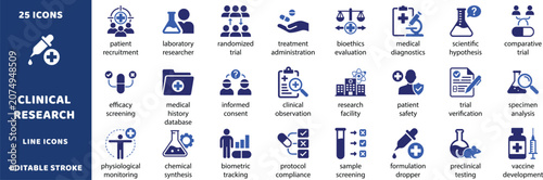 Tableau sur toile Clinical research vector icons