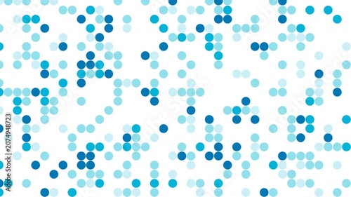Blue Abstract Circles Loop Background, Random Animated Particle Grid