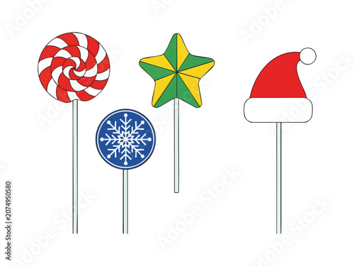 Christmas candy lollipops