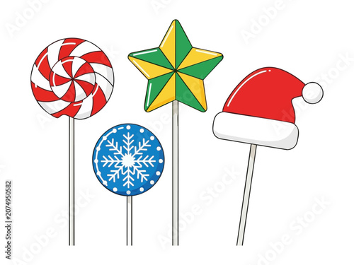 Christmas candy lollipops
