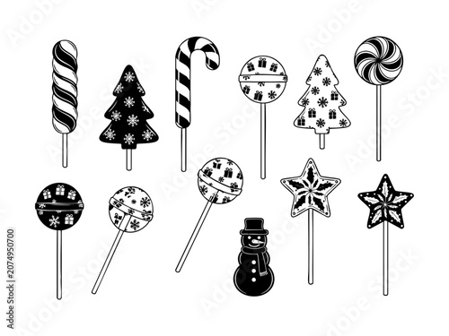 Christmas candy lollipops