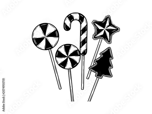 Christmas candy lollipops
