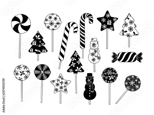 Christmas candy lollipops