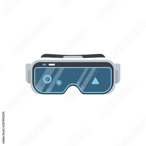 Virtual reality VR headset and smart goggles illustration