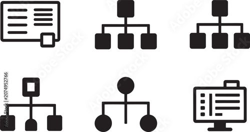 Tableau sur toile Corporate organizational structure sitemaps and website directory layout icon se