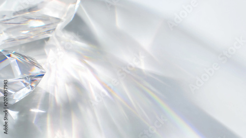 Abstract background with crystal glass refraction and light caustic effect