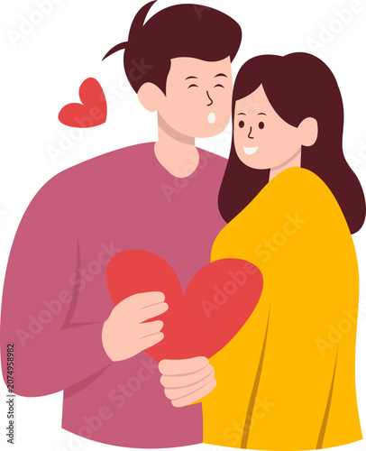 Valentine's Couple Cartoon Characters.