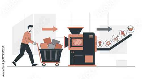 Business process automation and workflow optimization illustration