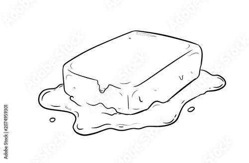 melting butter digital drawing illustration isolated