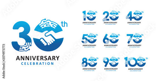 Set of anniversary deal technology number