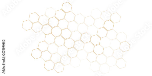  abstract yellow fill and outline honeycomb pattern vector graphic.
