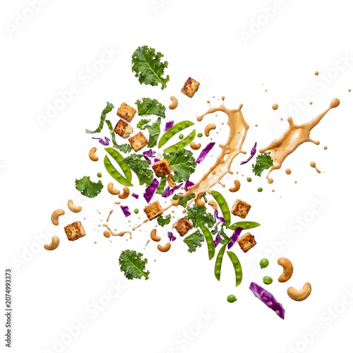 Tofu salad on transparent background