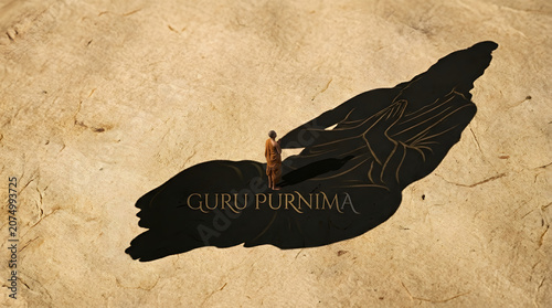 Guru Purnima minimalist shadow art symbolizing wisdom and guidance illustration background wallpaper