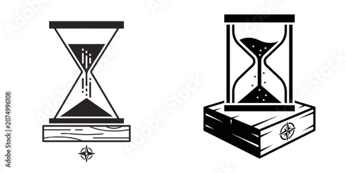Vintage hourglass symbolizing time, exploration, and discovery in geography