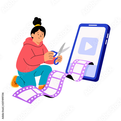 Creator editing a phone video reel.