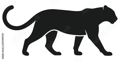 Foto Black Panther Silhouette Vector Illustration