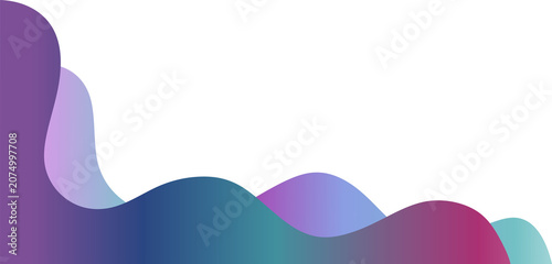 Abstract Purple and Blue Gradient Wavy Fluid Border  