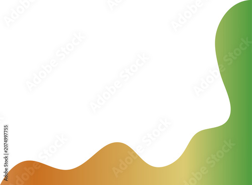 Abstract Terracotta and Green Wavy Fluid Border 