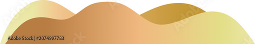 Abstract Terracotta Yellow Gradient Wavy Border Element 