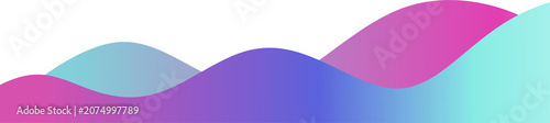 Abstract Purple Cyan Gradient Wavy Border Element 