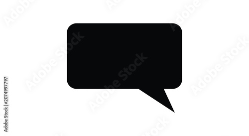 Принти на полотні Black speech bubble silhouette on a white background a simple communication grap