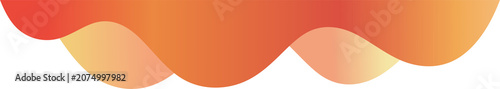 Abstract Orange Gradient Wavy Fluid Border Element 