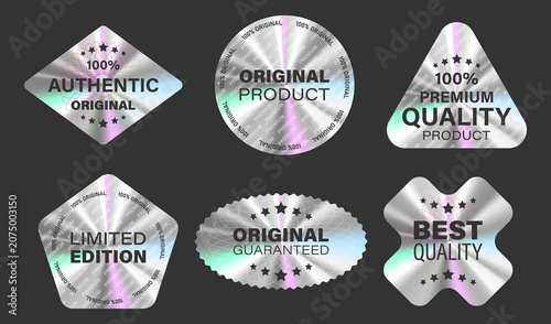 Obraz na płótnie Holographic sticker silver set with Original Product Premium quality Limited Edi