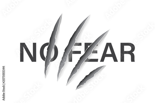 Graphic Text with Claw Marks on White Background in Minimalist Style