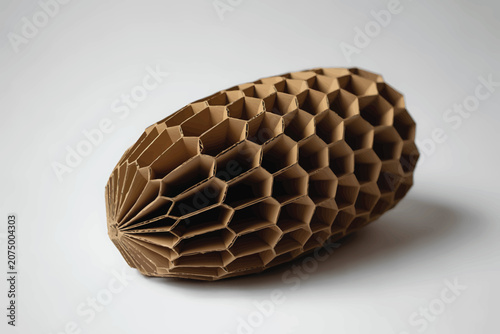 Brown Cardboard Honeycomb Structure