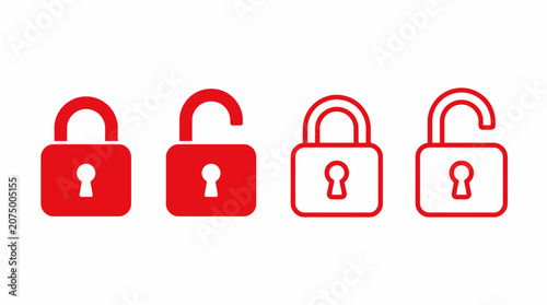 lock icon set. locked and unlocked symbols. modern open and closed padlock. security icon sets. security symbols. lock and security icon for app, ui, website and logo. vector illustration transparent.