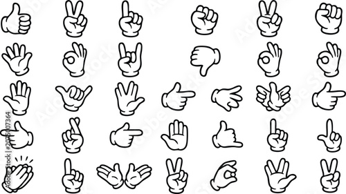 Tableau sur toile Various hand gestures and signs.