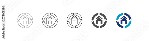 Foto renewal icon set consisting of multiple styles vector illustration