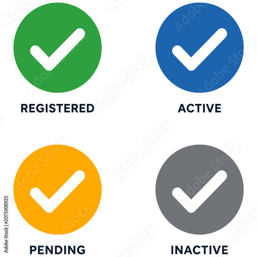 Status icons with checkmarks for voter registration status