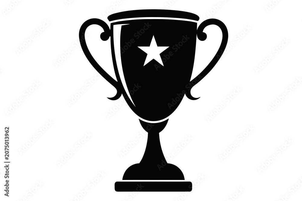 Fototapeta premium gold trophy cup vector illustration, trophy cup icon vector