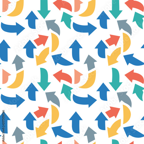 Tableau sur toile Background with arrows in any arbitrary direction, vector seamless texture
