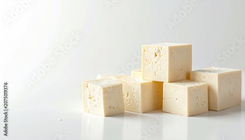 Wooden Blocks on White Background Stacked.