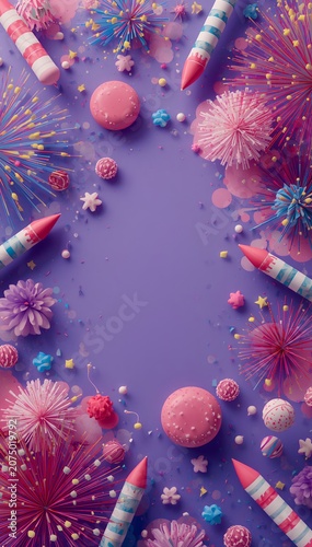 This image features a creative conceptual illustration of three rockets launching upwards simultaneously, set against a pastel pink aesthetic. The rockets emit bright flames and thick smoke trails—tex